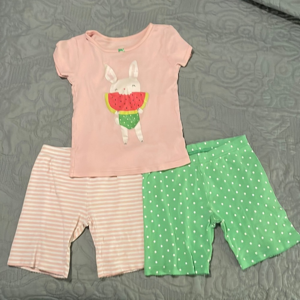 Carter’s Pink/Green Bunny Short Pajamas 5